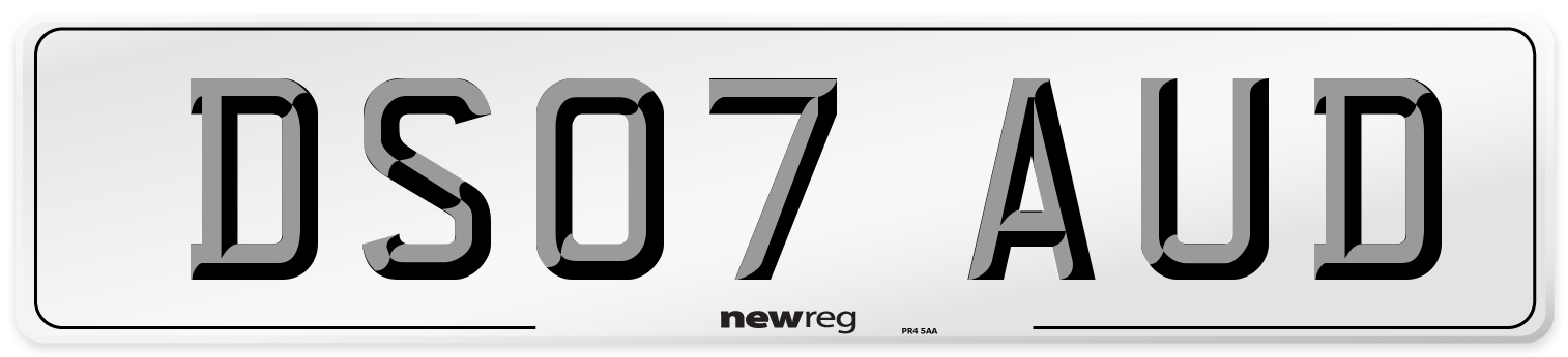 DS07 AUD Number Plate from New Reg